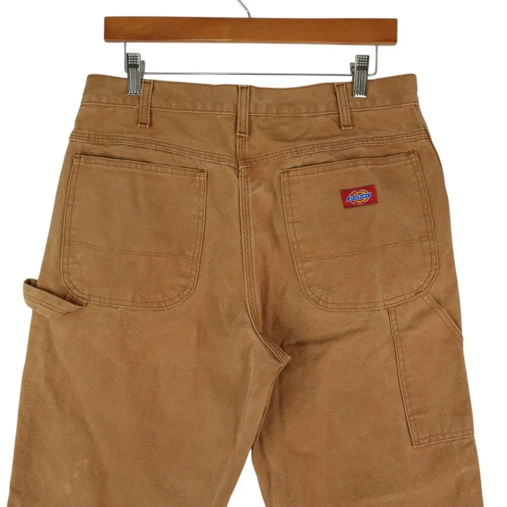 Dickies Carpenter Pants Mens 34x30 Brown Canvas Workwear‎ Utility Patina Rugged
